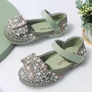 Zapatos de cuero para niñas2021Otoño nuevo Diamante de imitación de los zapatos de princesa de los niños de moda coreana suave inferior bebé bombas zapatos de rendimiento (8)