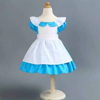 Alice in the wonderland disfraz importado niños Maid cosplay casual vestido alice