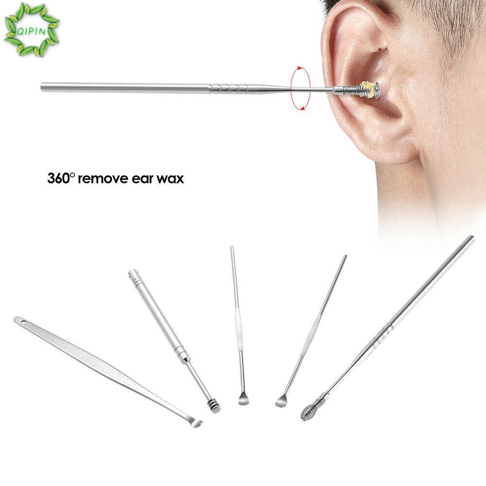 [QIPIN] 5 piezas de cera para orejas, removedor de curettes, limpiador de cuidado de la salud