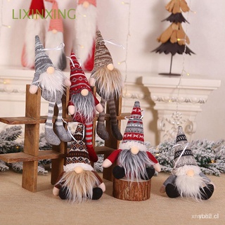🙌 LIXINXING DIY muñeca sin cara adornos de navidad decoración de árbol de navidad decoración de Christma fiesta juguete de navidad colgante suministros festivos de peluche decoración colgante de navidad BZi4