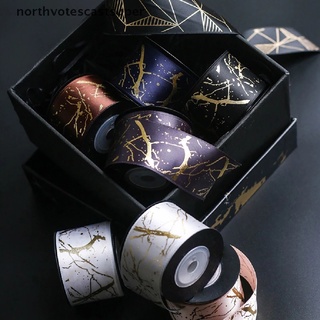Northvotescastsuper cinta 10 yardas/rollo 38 mm lámina de oro impreso cintas de satén artesanía regalos embalaje NVCS