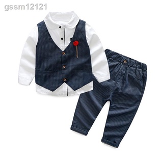 ◊▦❁Conjunto De ropa De caballero para niños con chaleco y pantalones (3)