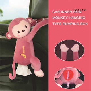 coche caja de pañuelos de felpa mono colgante tipo lindo creativo caso de pañuelos titular para el coche en casa