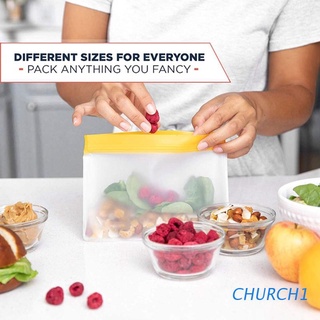 CHURCH 1Pc Bolsas De Almacenamiento Reutilizables Para Alimentos PEVA , A Prueba De Fugas