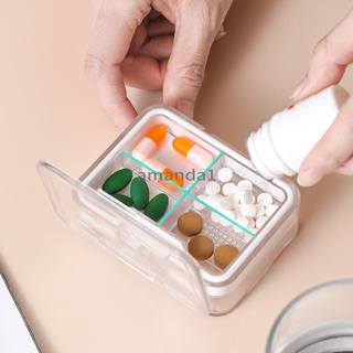 funda de píldora de doble cara para tablet clasificador de medicina conveniente caja de almacenamiento corte y moler medicina (7)