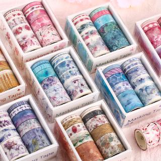 10 rollos/set papelería estilo temporada lindo washi cinta conjunto de cinta adhesiva pegatina diario diario diy decoración (1)