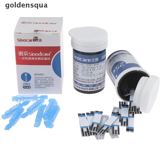 [goldensqua] tiras de prueba de glucosa en sangre diabética 50 piezas + papel de prueba 50 agujas lancetas [goldensqua]