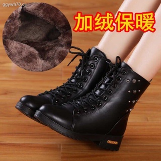 Autumn and winter new Martin boots female students British mid-tube boots Korean version short boots tide flat women s leather boots women s shoes