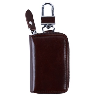 Faux Leather Car Key Chain Ring Key Holder Pouch Wallet Organizer Holder Case