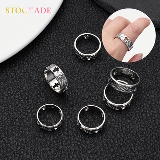 stockade moda joyería diseño grabado mujer regalo punk cruz anillos de aleación de zinc hombres bohemio delicado hecho a mano vintage simplicidad tallada