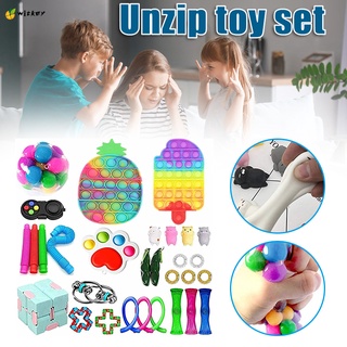 Sensory Fidget Toys Set Push Bubble Pop Fidget Toy Set Stress Relief Fidget Pack for Kids Adults
