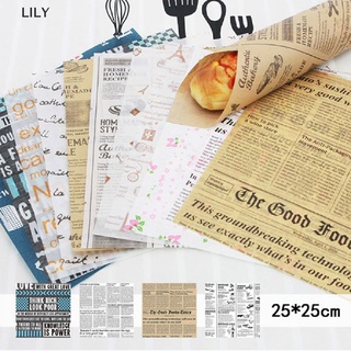 [LILY] 50Pcs Wax Grease Paper Food Wrappers Wrapping Paper For Bread Baking Tools