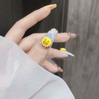 Yaoshang Semicircular estilo japonés encanto lindo expresión de dibujos animados cara sonriente uñas joyería 3D decoración de uñas (6)