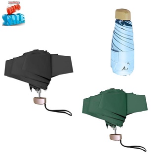 Sun Umbrella Female Sunscreen and UV Protection Umbrella Dual-Use Mini Compact Portable Folding Capsule Umbrella,Black