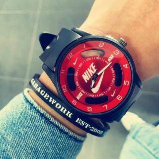 Reloj deportivo NIKE de cuarzo a la moda/reloj de silicona para estudiantes Jam Tangan