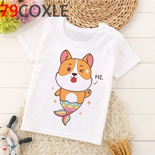Corgi top Camiseta Para Adolescentes Niños Lindo Anime animal Impresión De Dibujos Animados Camisetas
