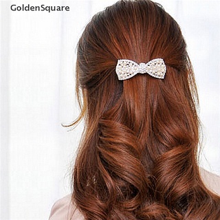 Gol moda mujeres chica cristal arco Clip horquilla pasador perla accesorios para el cabello MY (3)