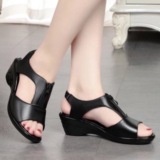 Mujer cuña sandalias moda dedo del pie abierto fondo suave zapatos transpirable Casual sandalias kasut perempuan