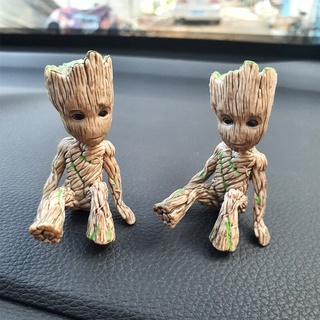 (arriba) Guardianes de la galaxia árbol sentado gente Dracaena fragante Groot muñeca juguete adornos de escritorio