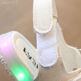 moda niños niñas luces led hueco velcro transpirable suave sandalias zapatos (9)