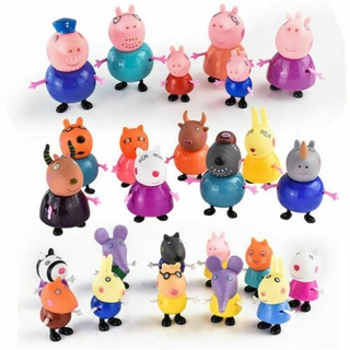 25 unids/set Peppa Pig familia amigos Emily Rebecca Suzy figuras de acción juguetes regalo de navidad