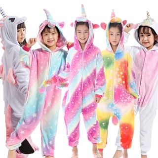kigurumi onesie niños unicornio pijamas para niños animal de dibujos animados manta durms bebé disfraz de invierno niñas licorne jumspuit