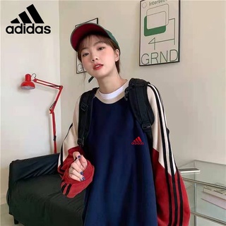 Adidas Long-sleeved Women's Long T-shirt Male Couples Cotton Round Neck Sports Round Neck Sweater Pullover