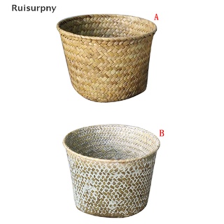 [ruisurpny] cesta de almacenamiento de hierba de ratán caja contenedor organizador de ropa soportes de lavandería venta caliente