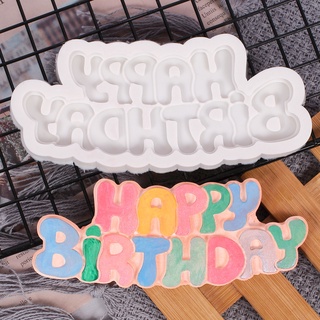 [aleación] molde de chocolate 3d en forma de feliz cumpleaños molde de silicona diy para hornear