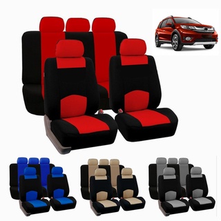 juego completo de cubiertas de asiento de coche de poliéster para auto camión suv 5 cabezas (1)