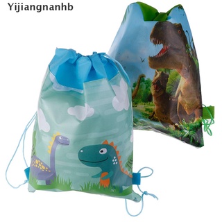 yijiangnanhb dinosaurio con cordón bolsa de viaje bolsa de almacenamiento mochilas escolares niños regalo de cumpleaños caliente