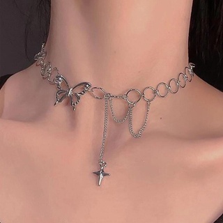 Ui ❤ collar con cadena/diseño De Nicho hueco con mariposa para mujer