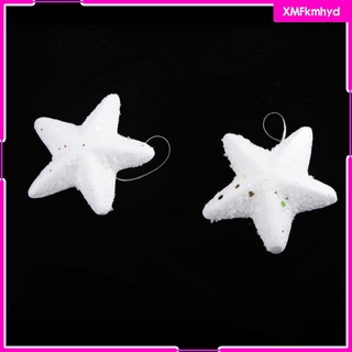 6 piezas de decoracin de rbol de navidad de espuma blanca estrella 10 cm 8 cm 6 cm