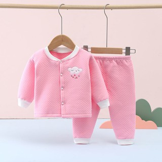 [0-4Y] Ropa interior térmica para bebé, algodón puro, ropa de recién nacido, pijamas de bebé, conjunto de ropa interior