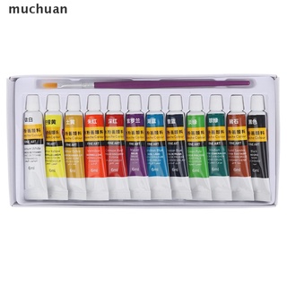 [muchuan] 6 ML 12 Color Professional Acrylic Paint Watercolor Set Hand Wall Painting Brush . (4)