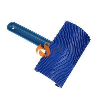 Dorio - rodillo de pintura de grano de madera azul, diseño de grano, herramienta de pintura con mango
