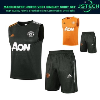 【Top Quality】2021/22 Manchester United Vest Singlet Shirt Set Shorts & Jersey Sleeveless for Football Training
