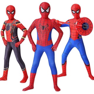 Rojo Negro Superhéroe Spiderman Disfraz Traje De Halloween Niños Cosplay Ropa