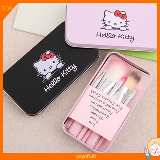 Juego De brochas De maquillaje yoyo 7 piezas Hello Kitty Para rubor/polvo/Base (1)