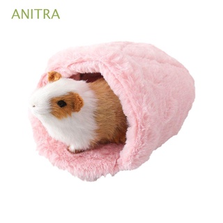 ANITRA Cute Hamster House Soft Sleeping Bed Guinea Pig Nest Winter Animal Mini Cage Squirrel Comfortable Warm Mat Pet Accessories/Multicolor