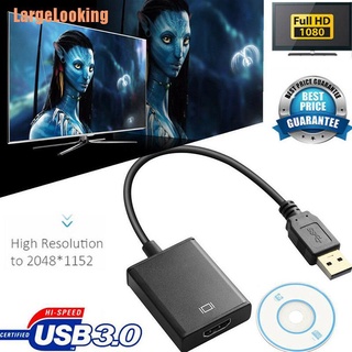 LargeLooking (~) Cable Convertidor USB 3.0 A Vga Audio Video Adaptador Para Windows 7/8/10 PC 1080P