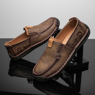 gran tamaño 38~48 hombres genuino cuero de vaca zapatos inteligentes formal deslizamiento en suave cómodo guapo