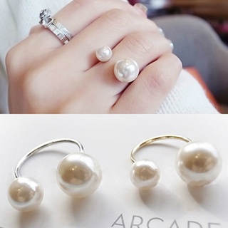 Fashion Pearl Ring U-shaped Opening Adjustable Gold Ring for Women New Jewelry Adjustable Ring