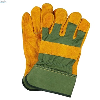 1 par de guantes de cuero para jardinería, a prueba de espinas, de doble capa
