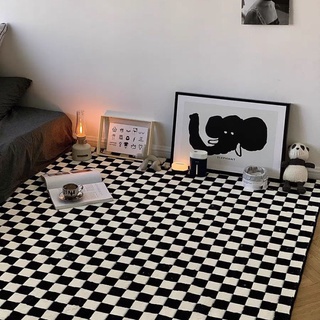 hogar antideslizante alfombra de piso minimalismo tablero de ajedrez alfombra de gran área decoración alfombra dormitorio mesita de noche alfombras