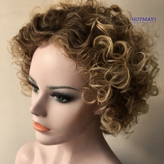 hotmay - peluca rizada para mujer, color sólido, longitud de hombro, cosplay, traje de pelo sintético (3)