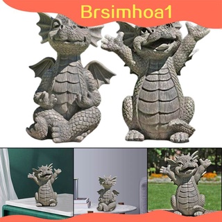 [BRSIMHOA1] 2 piezas de estatua de dragón creativa estatua adorno escultura para decoración
