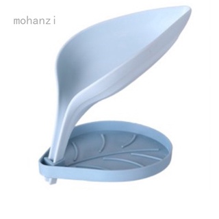 Mohanzi hoja caja de jabón estante de drenaje cocina baño gratis punch jabón almacenamiento (1)