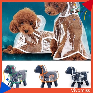 viv pet perro cachorro impermeable impermeable chaqueta impermeable impermeable botones transparentes capucha abrigo