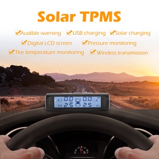 Coche eléctrico Solar coche TPMS negro blanco pantalla 4 Sensor sistema de monitoreo de presión de neumáticos (4)